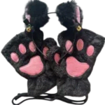 Set Gato Kawaii Black Paws